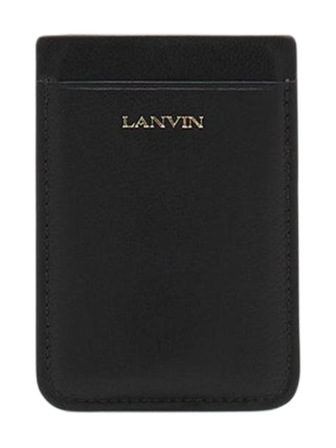 Lanvin Lanvin Magnetic Leather Cardholder in Black at Nordstrom