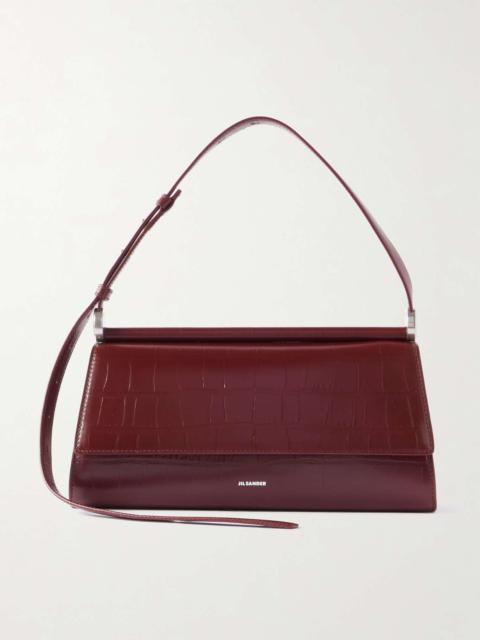 Ghost E/W croc-effect leather shoulder bag