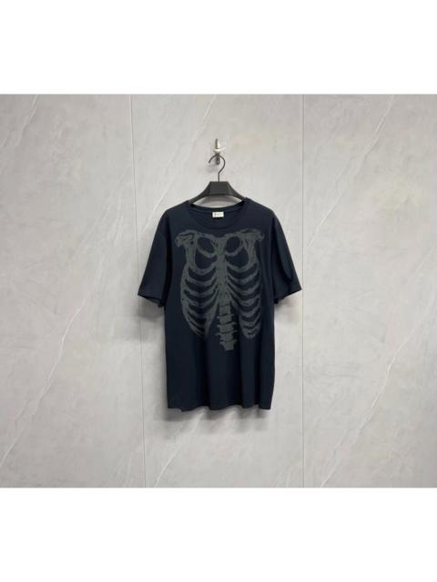 SAINT LAURENT Saint Laurent Washed Short-Sleeve T-Shirt with Skeleton Motif