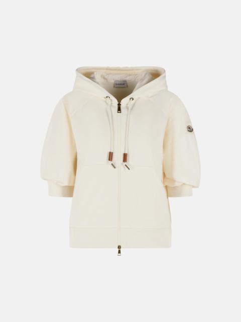 Moncler IVORY WHITE COTTON HOODIE