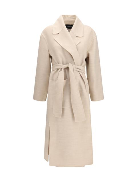 FABIANA FILIPPI Fabiana Filippi Belted Double Wool Coat Beige