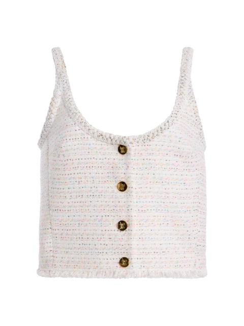 GIAMBATTISTA VALLI Tweed Sorbet Cropped Top ivory