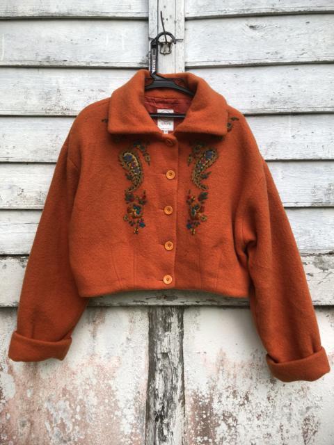 Other Designers Italian Designers - Options Embroidered Cropped Virgin Wool Jacket Size 42