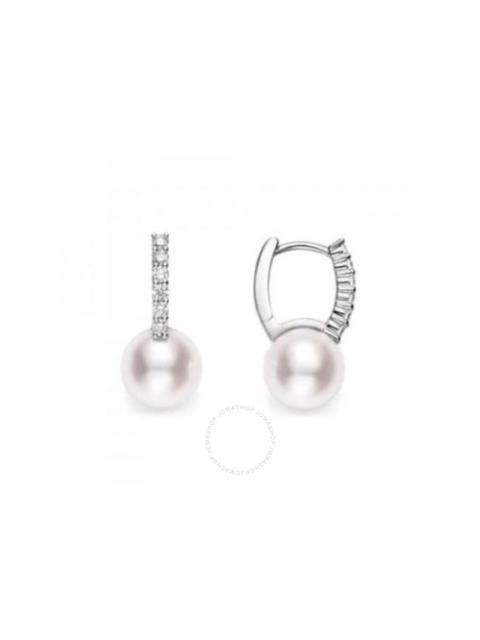 MIKIMOTO Mikimoto Classic Elegance Akoya Pearl & Diamond Drop Earrings with 18K White Gold 8mm