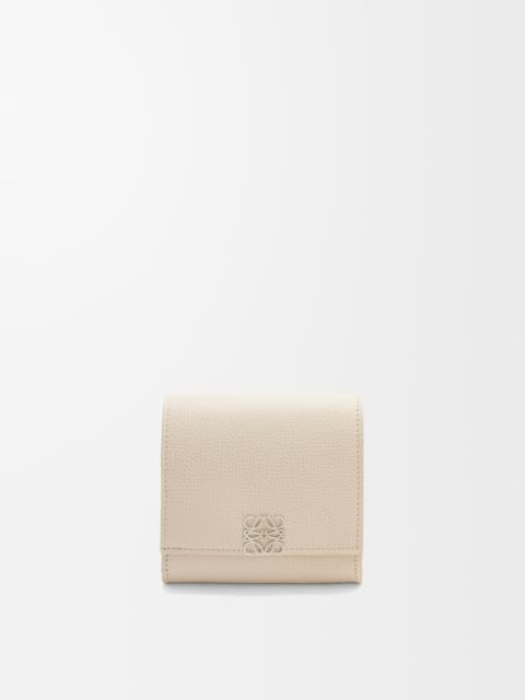 Loewe Anagram compact flap wallet in pebble grain calfskin