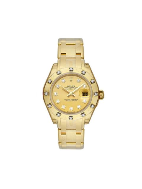 ROLEX Rolex Lady-Datejust Pearlmaster Champagne Dial 18K Yellow Gold Automatic Watch 80318CDO