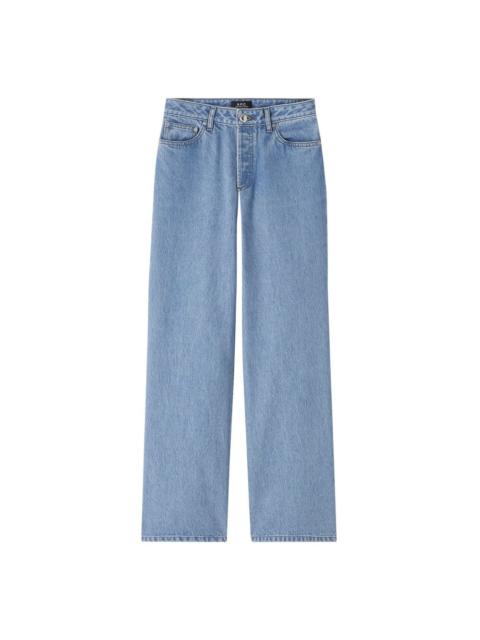 A.P.C. Womens ELISABETH Light Blue Straight Jeans