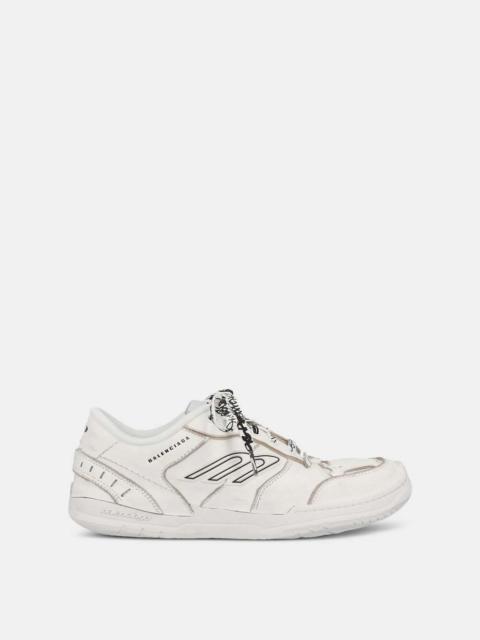 BALENCIAGA White Hamptons Worn-Out Sneakers