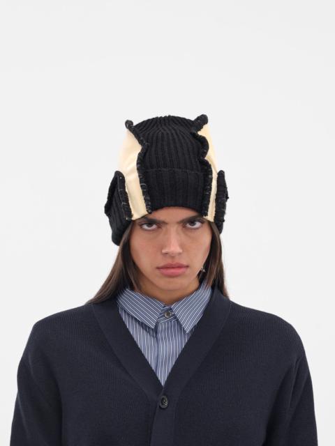 CHRISTOPHER ESBER Black Deconstructed Satin Beanie