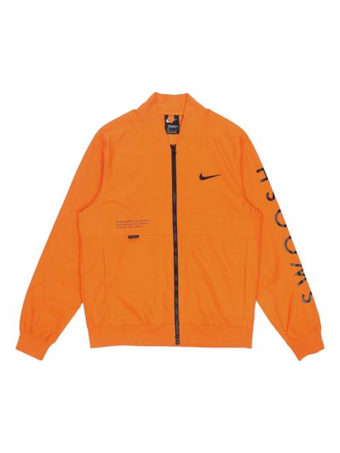 Nike Nike Sportswear Swoosh Logo Printing Sports Jacket Orange DJ5368-801