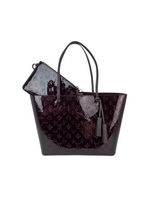 Louis Vuitton Vernis Long Beach MM Amarante Tote and Pouch Bag