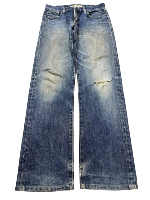 Other Designers Japanese Brand - Vintage Japanese Uniqlo Blue Faded Wash Distress Loose Jeans