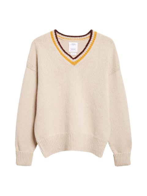 visvim VISVIM College Wool & Cashmere V-Neck Sweater in Ivory at Nordstrom