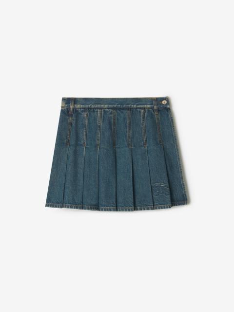 Burberry Pleated Denim Mini Skirt