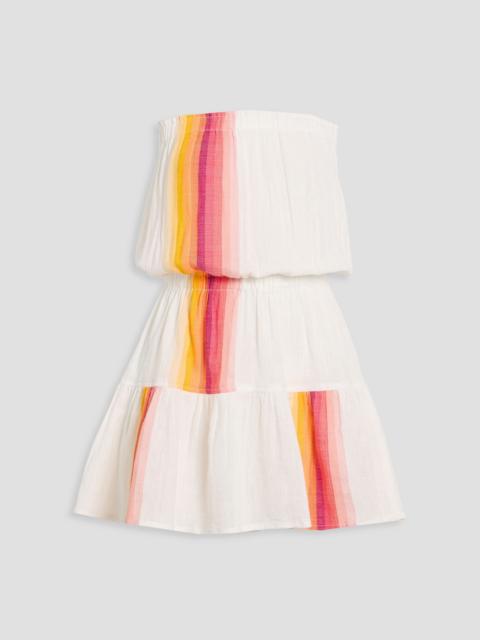 lemlem Teref strapless striped cotton-blend gauze mini dress