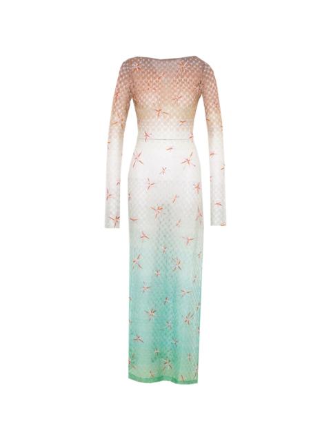 Missoni Missoni Embroidered Mesh Long-sleeved Dress