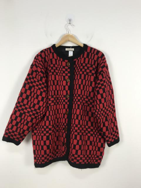 Other Designers Homespun Knitwear - Piare ButtonUp Checkered Knit Cardigan #2646