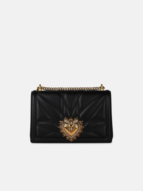 Dolce & Gabbana 'DEVOTION' BLACK LEATHER CROSSBODY BAG