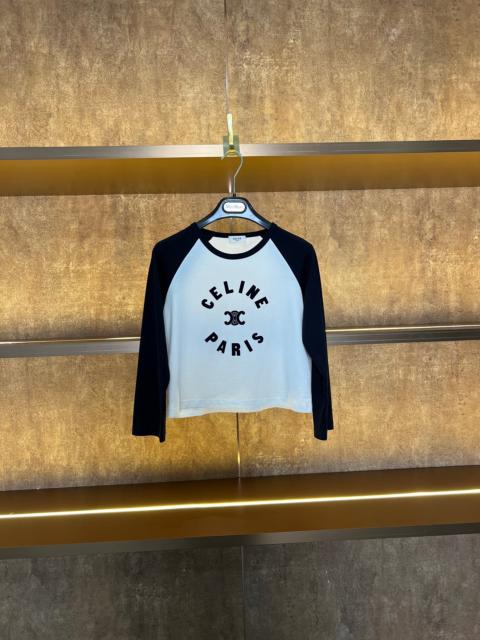 CELINE Celine Color Block Logo Long Sleeve shirt