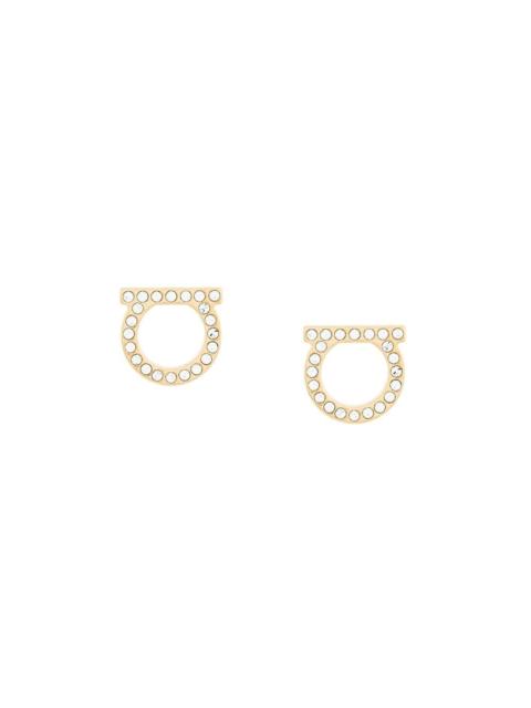 FERRAGAMO GANCINI CRYSTALS EARRINGS - L