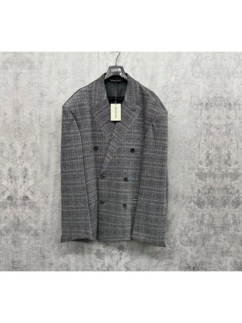 BALENCIAGA Balenciaga "Clone" Showpiece: Heavyweight Plaid Blazer