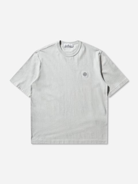 Stone Island Men's Combed Organic Cotton Jersey Reflective Garment Lamination T-Shirt T-Shirt Sky Blue