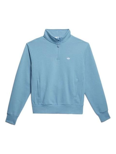 adidas adidas Heavyweight Shmoofoil 1/4 Zip Sweatshirt 'Blue' GL9943