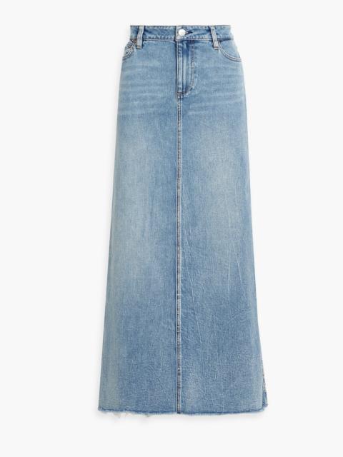 Alice + Olivia Marissa distressed denim maxi skirt