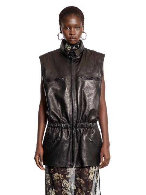 MAGDA BUTRYM Leather-Peplum-Vest