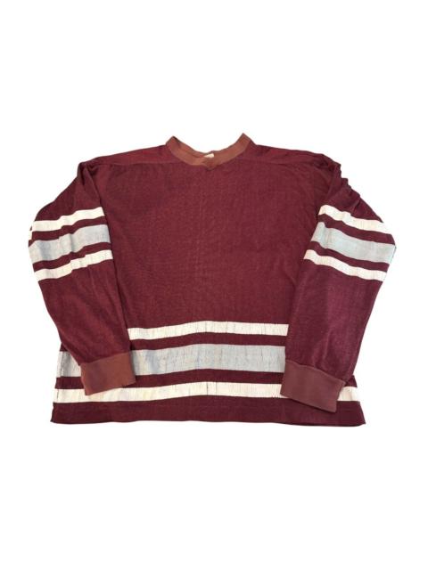 Champion Vintage 70s Champion Blue Bar Hockey Jersey Burgundy