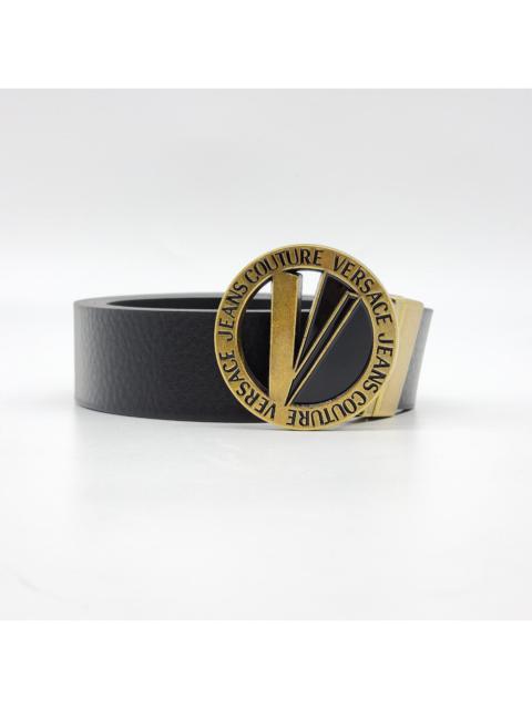 VERSACE JEANS COUTURE Men's Vitello Grainy Leather Belt | Black | Size 95 | NEW