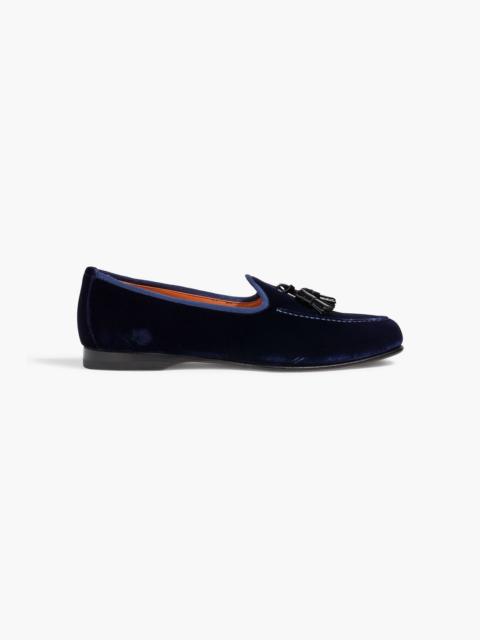Santoni Andrea tasseled velvet loafers