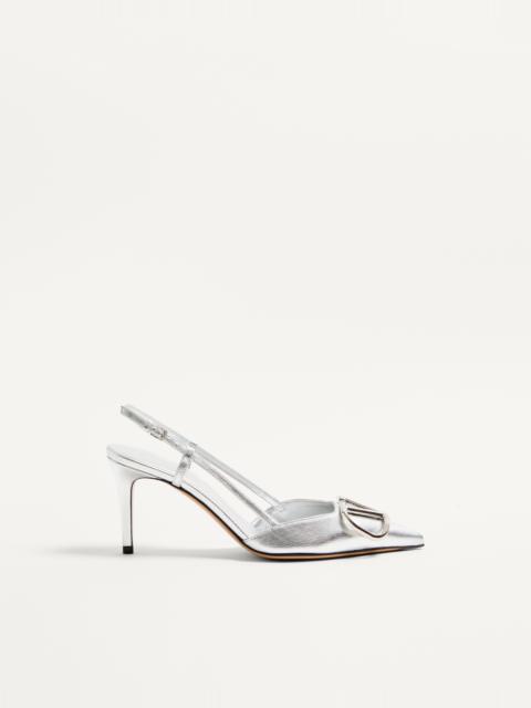 Valentino VLOGO SIGNATURE SLINGBACK PUMP IN LAMINATED NAPPA LEATHER 80MM