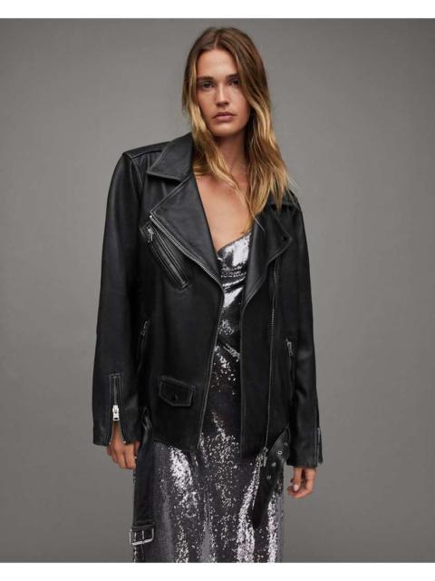 ALLSAINTS BILLIE OVERSIZED LEATHER BIKER JACKET