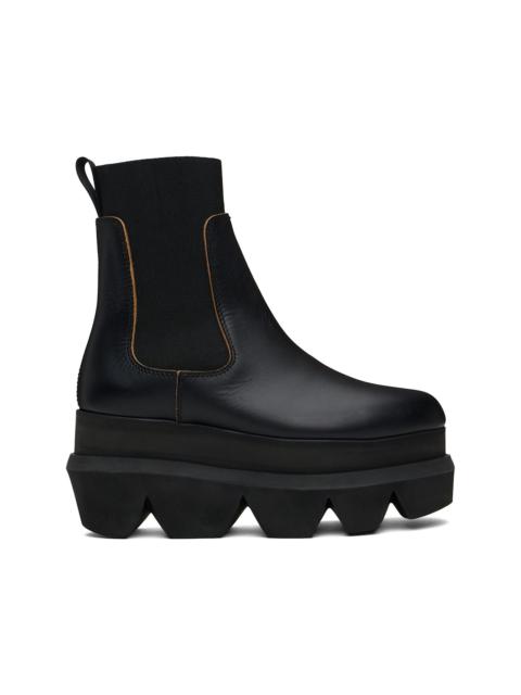 sacai Black Leather Chelsea Boots