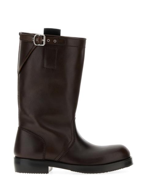 Dries Van Noten Dark brown leather boots