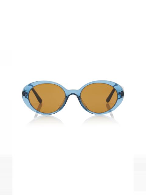 Oliver Peoples Lumar Acetate Round-Frame Sunglasses blue