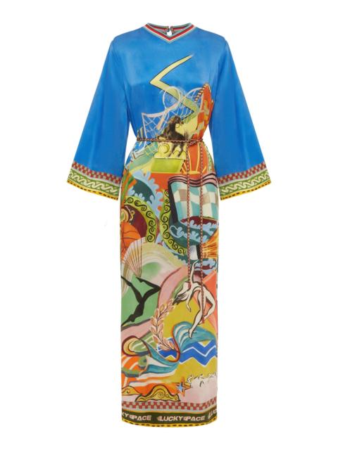 ALÉMAIS Lucky Pace Silk Midi Dress