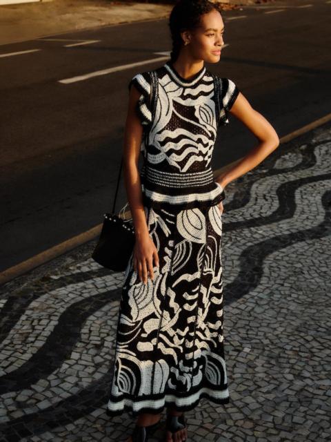 FARM RIO Seashell Crochet Skirt