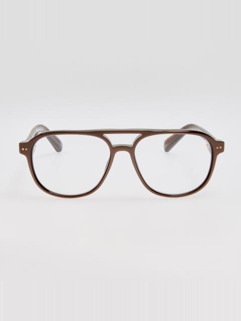 LINDA FARROW Altu Optical in Metallic Brown
