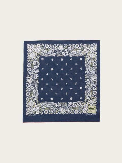 Kapital Fastcolor Selvedge Bandanna (CHURCHILL GARDEN) 30x30 - Navy