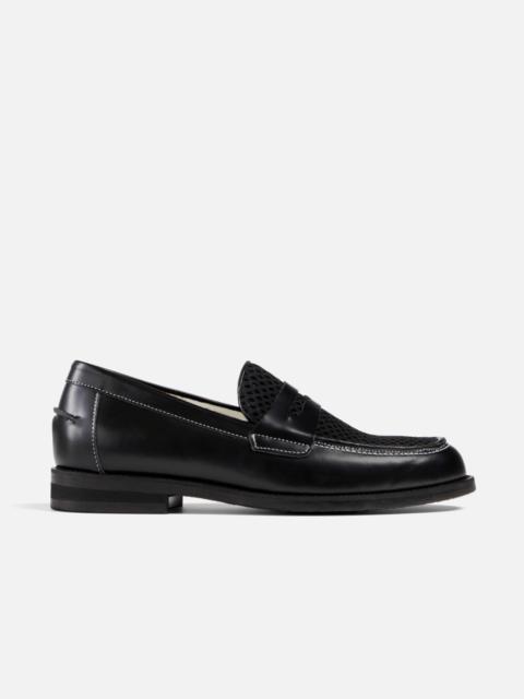 DUKE + DEXTER Wilde Black Rattan Penny Loafer - Men's