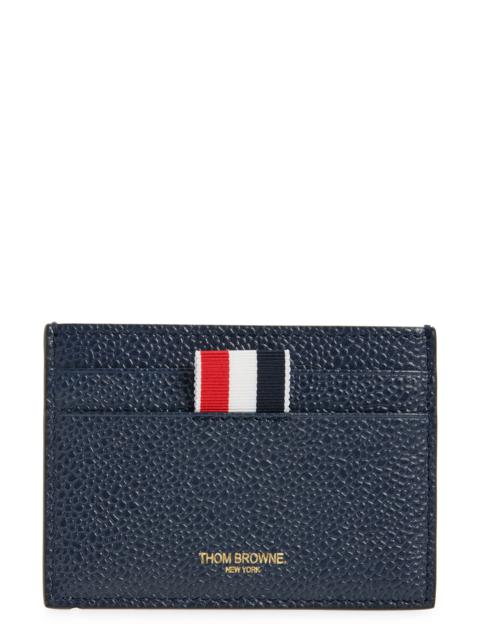 Thom Browne Thom Browne 4-Bar Leather Card Case in Navy at Nordstrom