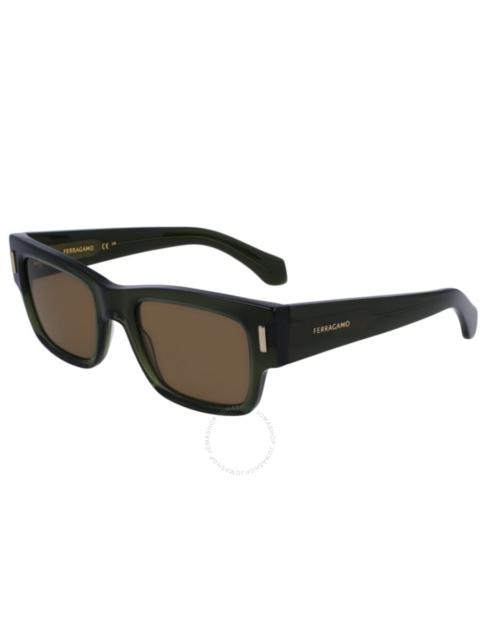 FERRAGAMO Ferragamo Brown Rectangular Men's Sunglasses SF2011S 320 53