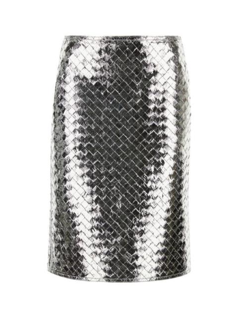 Bottega Veneta Bottega Veneta Woman Silver Nappa Leather Skirt