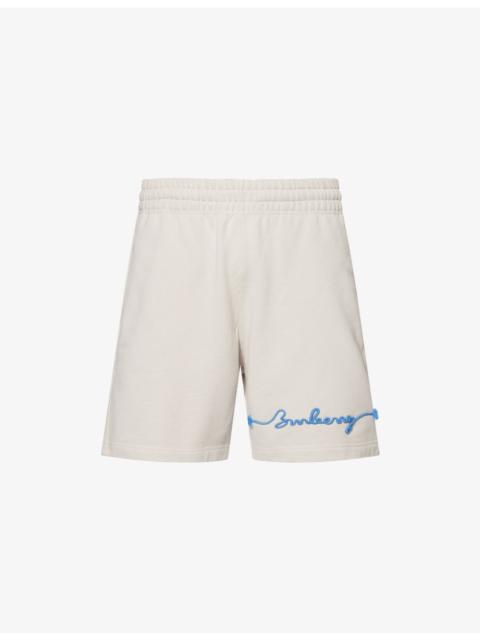 Burberry Logo-Embroidered Relaxed-Fit Cotton-Jersey Shorts