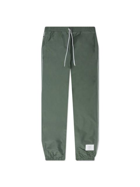 Thom Browne CONTRAST WHITE STITCHING TRACK PANTS - DARK GREEN