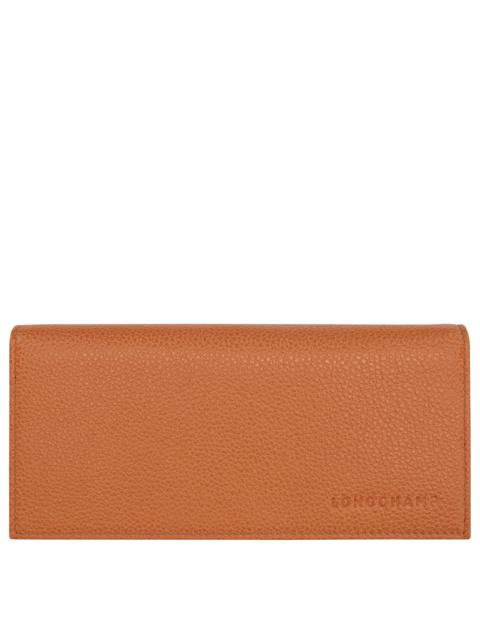 Longchamp Le Foulonné Long continental wallet Amber - Leather