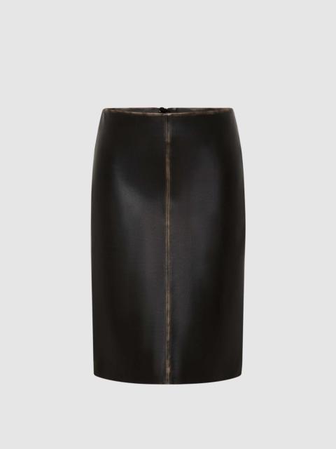 ST. AGNI Brushed Leather Pencil Skirt - Black