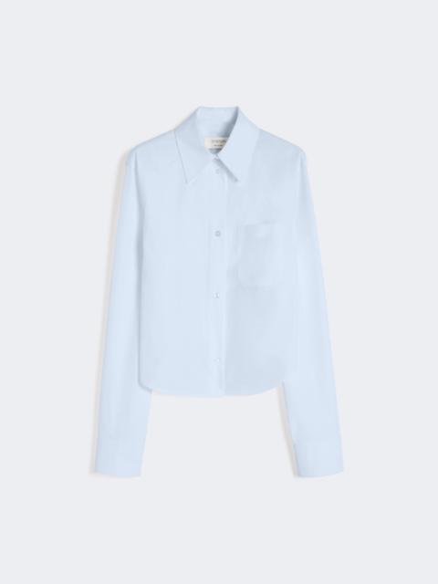 Sportmax Cotton cropped shirt with pleated back - LIGHT BLUE